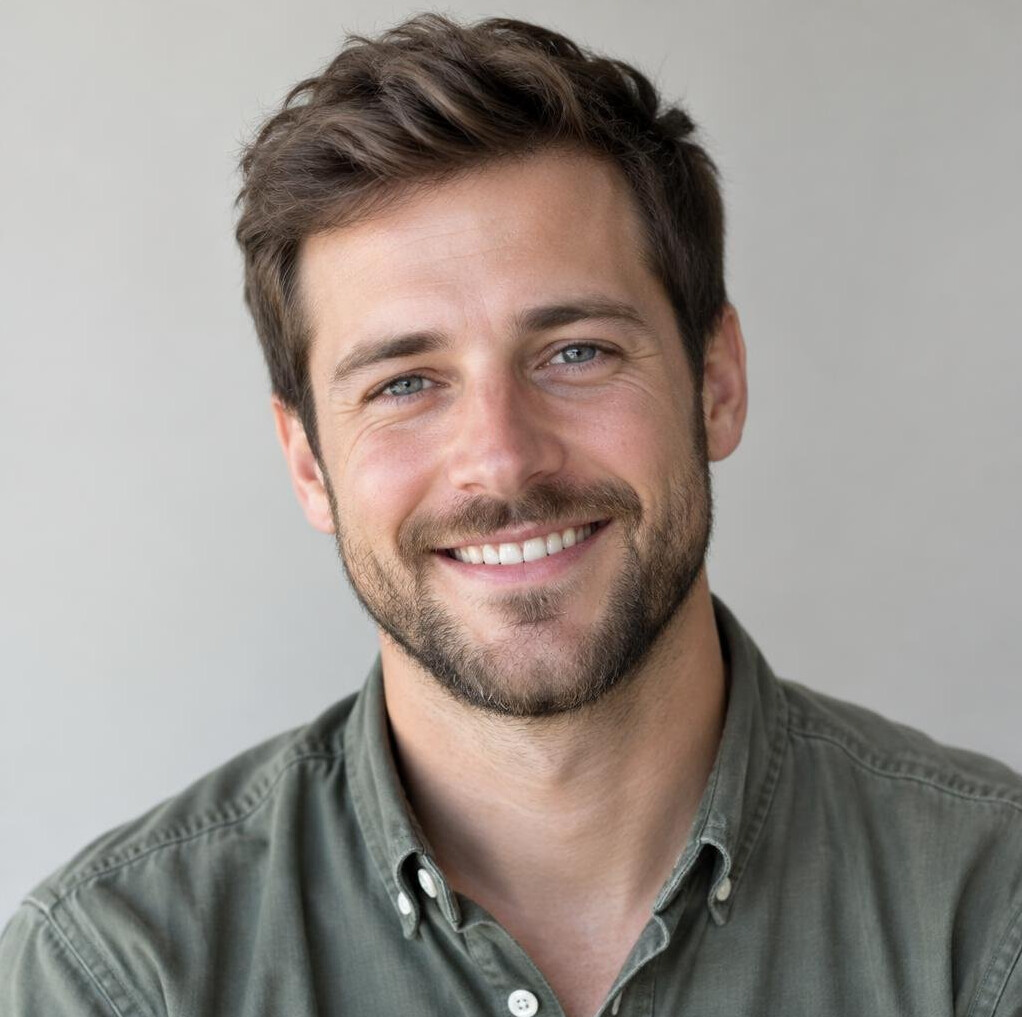 Portrait of a smiling bearded man